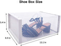 Foldable Shoe Box Stackable Clear Shoe Storage Box Storage Bins Shoe Container Organizer 8 Pack White White Abs