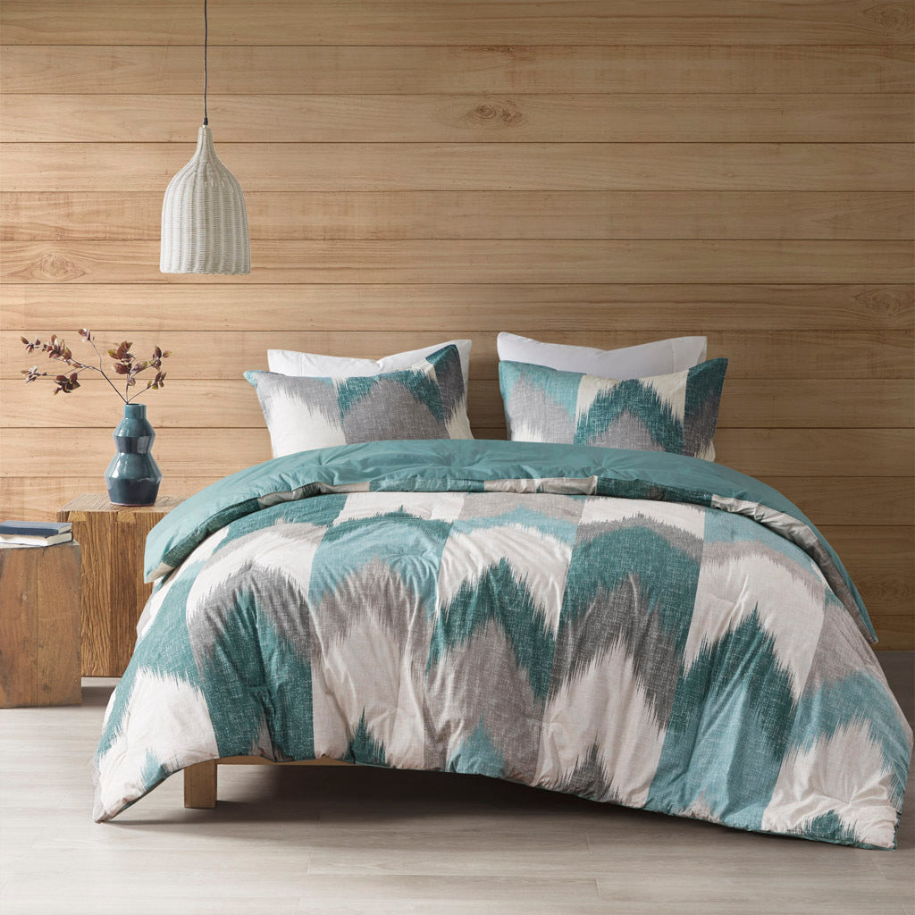 3 Piece Comforter Mini Set Aqua Polyester