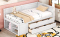 Twin Size Daybed With Drawers And Shelves, White White Solid Wood