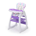 Convertible High Chair For Babies, Booster Seat With Safety Belt Feeding Tray, Toddler Chair And Table Set, Purple And White Purple Polypropylene