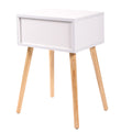 Set Of 2 Wood Nightstand With Storage Drawer And Solid Wood Leg, Modern End Table For Living Room Bedroom Home Furniture, White Brown White Mdf