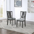 6 Piece Dining Set With Bench, Gray Gray Rubber Wood