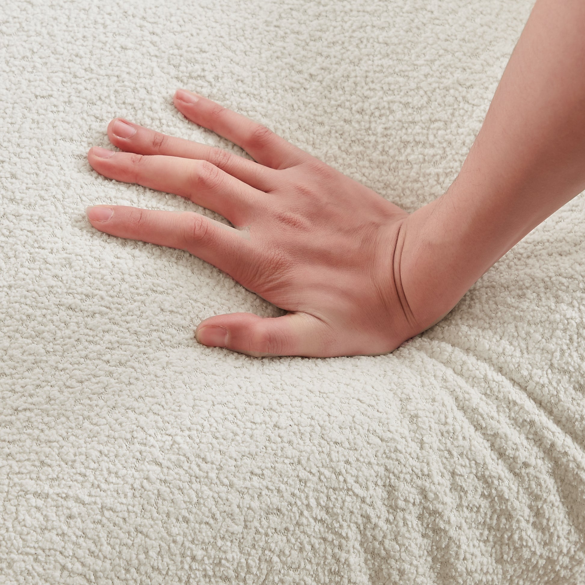 Sherpa Accent Chair Single Sofa 42"W Accent Chair For Bedroom Living Room Apartment, White White Contemporary Foam Fabric 1 Seat