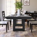 Rectangluar Dining Table 98*42*30Inch For 8 10 Person Tabletop Farmhouse Furniture Pine Wood Stretchable Dining Table Dark Gray Dark Gray Foam Pine