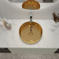 Ceramic Circular Vessel Bathroom Sink Art Sink Baa0014012Kk Golden Bathroom Ceramic