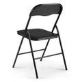 Plastic Folding Chair, Party Chairs 6 Pack, Stackable Indoor Outdoor Chair 300 Lbs Capacity, For Wedding Backyard Events Meeting House Festivals Dinner, Black Black Steel