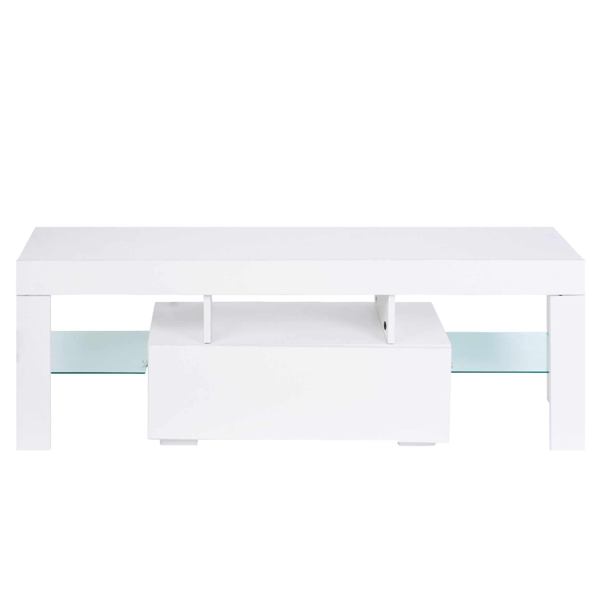 Tv Stand With Storage 43 Inch Led Modern Tv Media Console Entertainment Center With Drawer Tv Cabinet For Living Room Bedroom White Particle Board