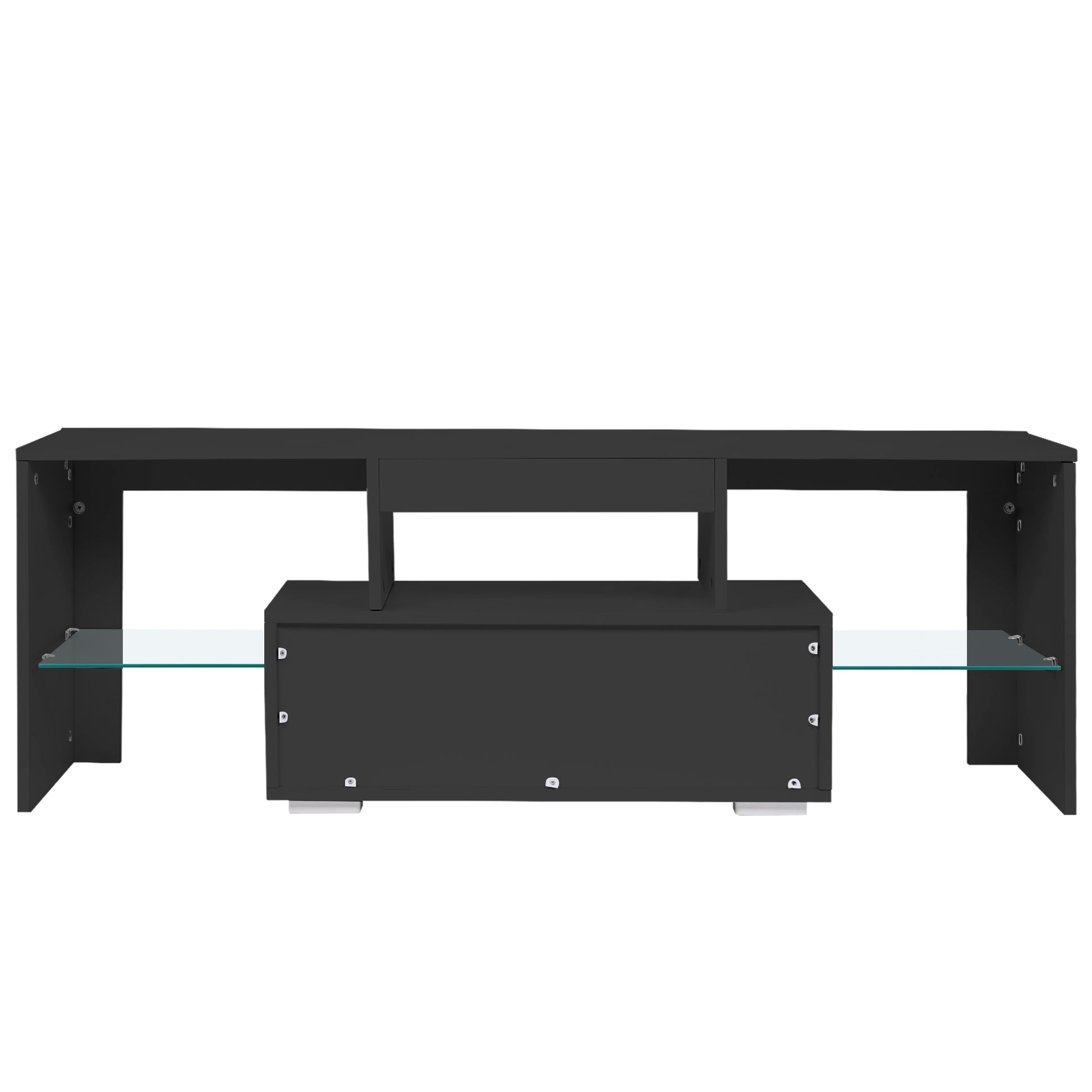 Tv Stand With Storage 43 Inch Led Modern Tv Media Console Entertainment Center With Drawer Tv Cabinet For Living Room Bedroom Black Particle Board