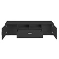 Modern Tv Stand With Led Lights Entertainment Center Tv Cabinet With Storage For Up To 75 Inch For Gaming Living Room Bedroom Black 70 79 Inches Particle Board