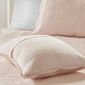 3 Piece Reversible Soped Edge Quilt Set Blush Microfiber