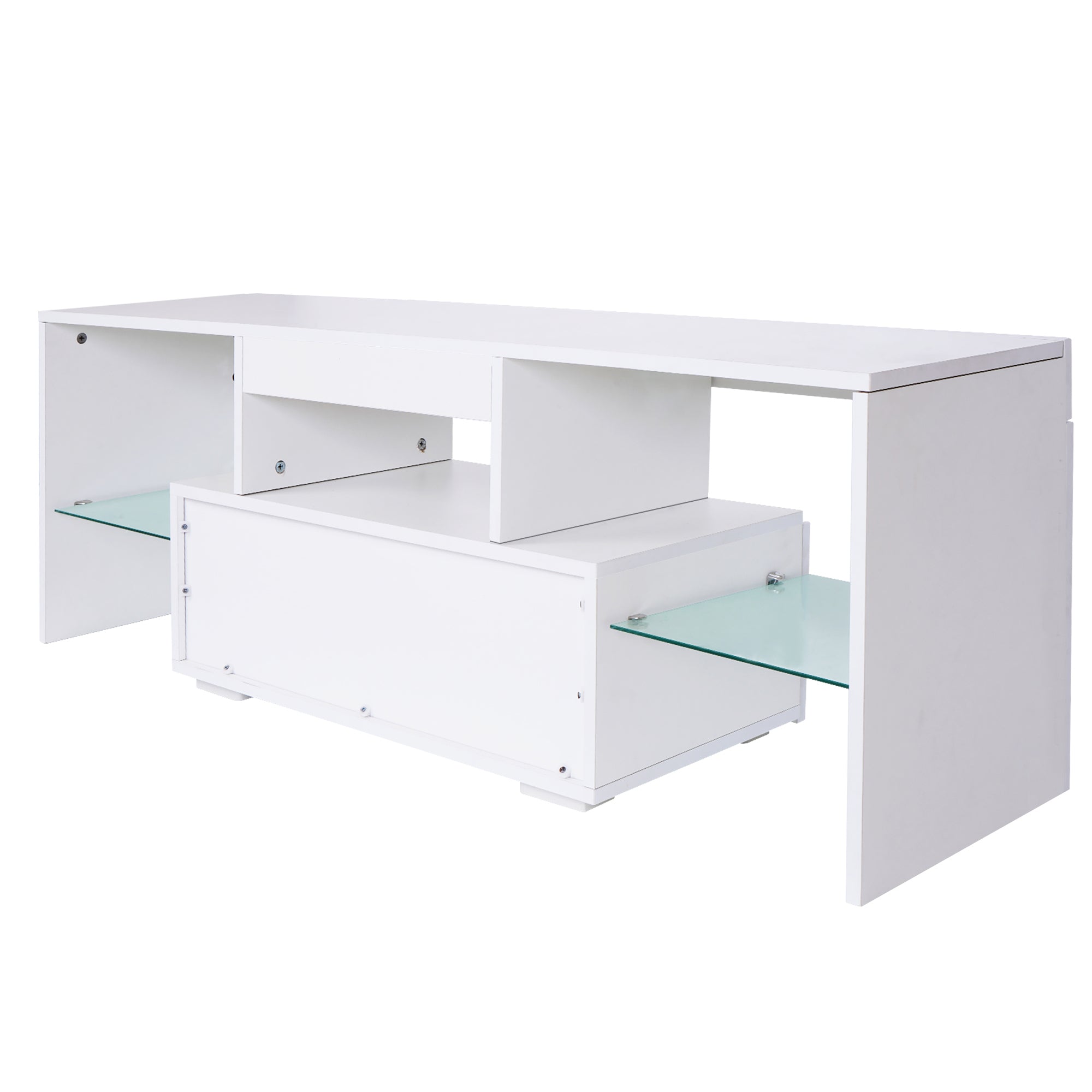 TV stand with Storage 43 inch LED Modern TV Media white-particle board
