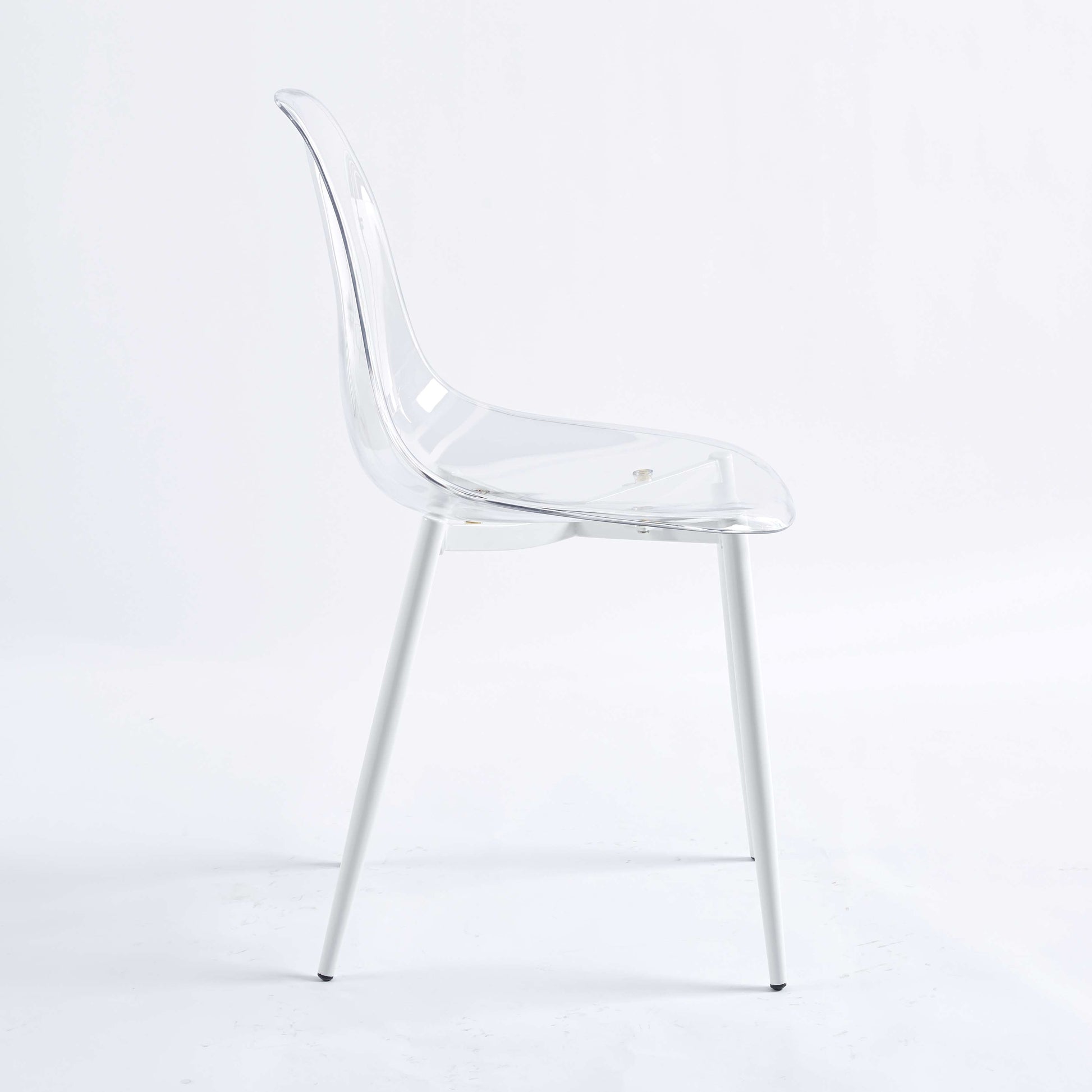 Dining Chair,Set Of 4,Metal Leg,Plastic Seat Antique White Iron Plastic