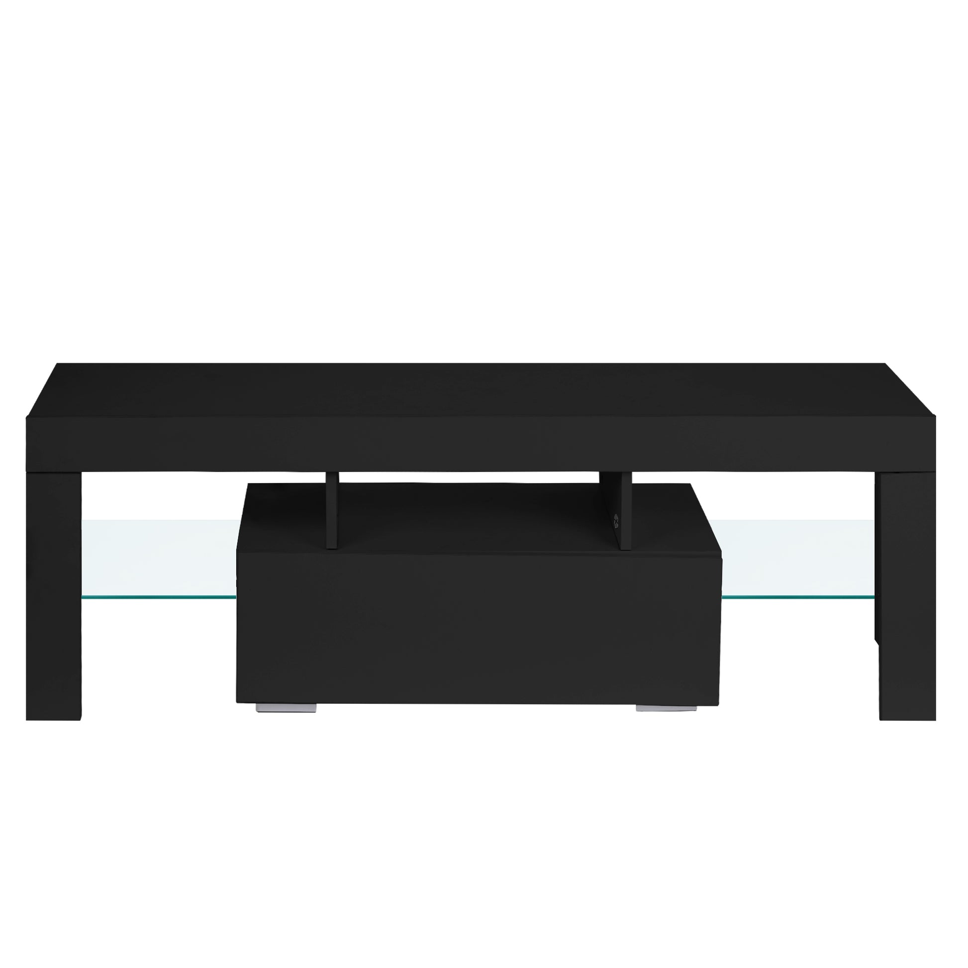 Tv Stand With Storage 43 Inch Led Modern Tv Media Console Entertainment Center With Drawer Tv Cabinet For Living Room Bedroom Black Particle Board