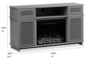 W9990 1The Whole Cabinet Is Made Of Black Oak Board, The Middle Layer Board On Both Sides Of The Cabinet Can Be Adjusted, The Furnace Is Embedded In The Middle Grid With The Remote Control Black Metal & Wood