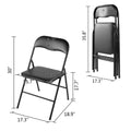 Plastic Folding Chair, Party Chairs 6 Pack, Stackable Indoor Outdoor Chair 300 Lbs Capacity, For Wedding Backyard Events Meeting House Festivals Dinner, Black Black Steel