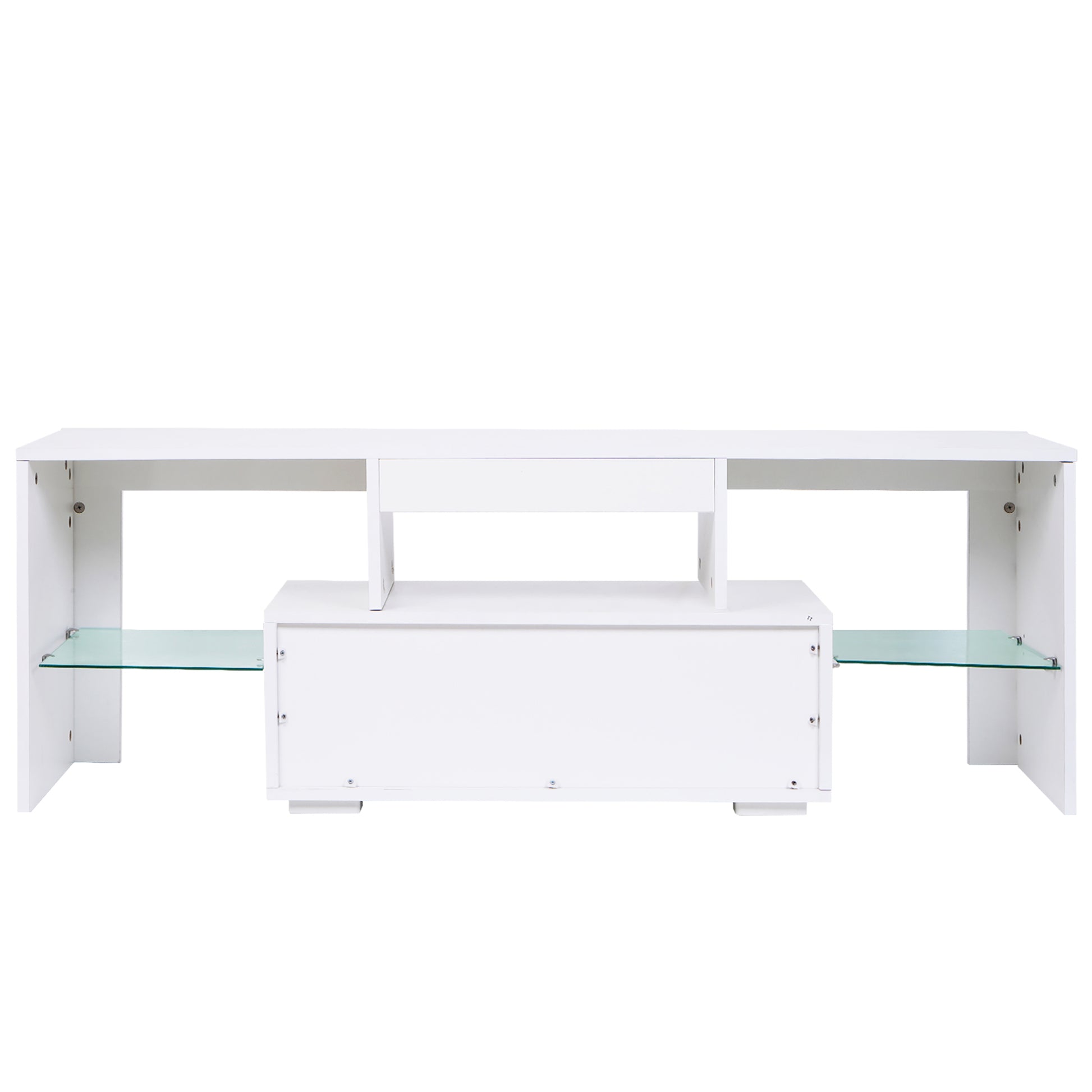 Tv Stand With Storage 43 Inch Led Modern Tv Media Console Entertainment Center With Drawer Tv Cabinet For Living Room Bedroom White Particle Board