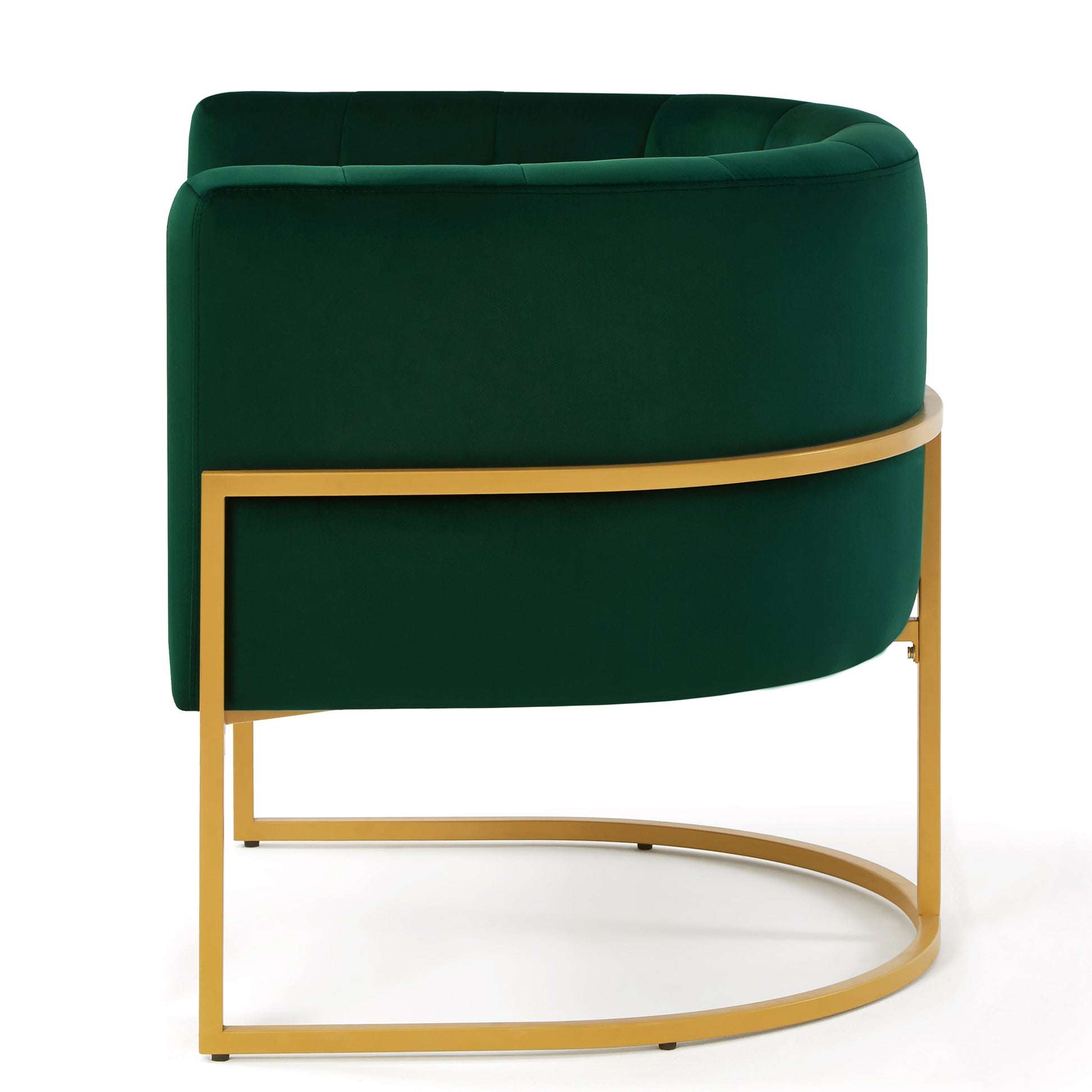 Upholstered Velvet Accent Chair With Golden Metal Stand,Mid Century Living Room Leisure Chair With Curve Backrest Jade Emerald Emerald Primary Living Space Modern Foam Velvet