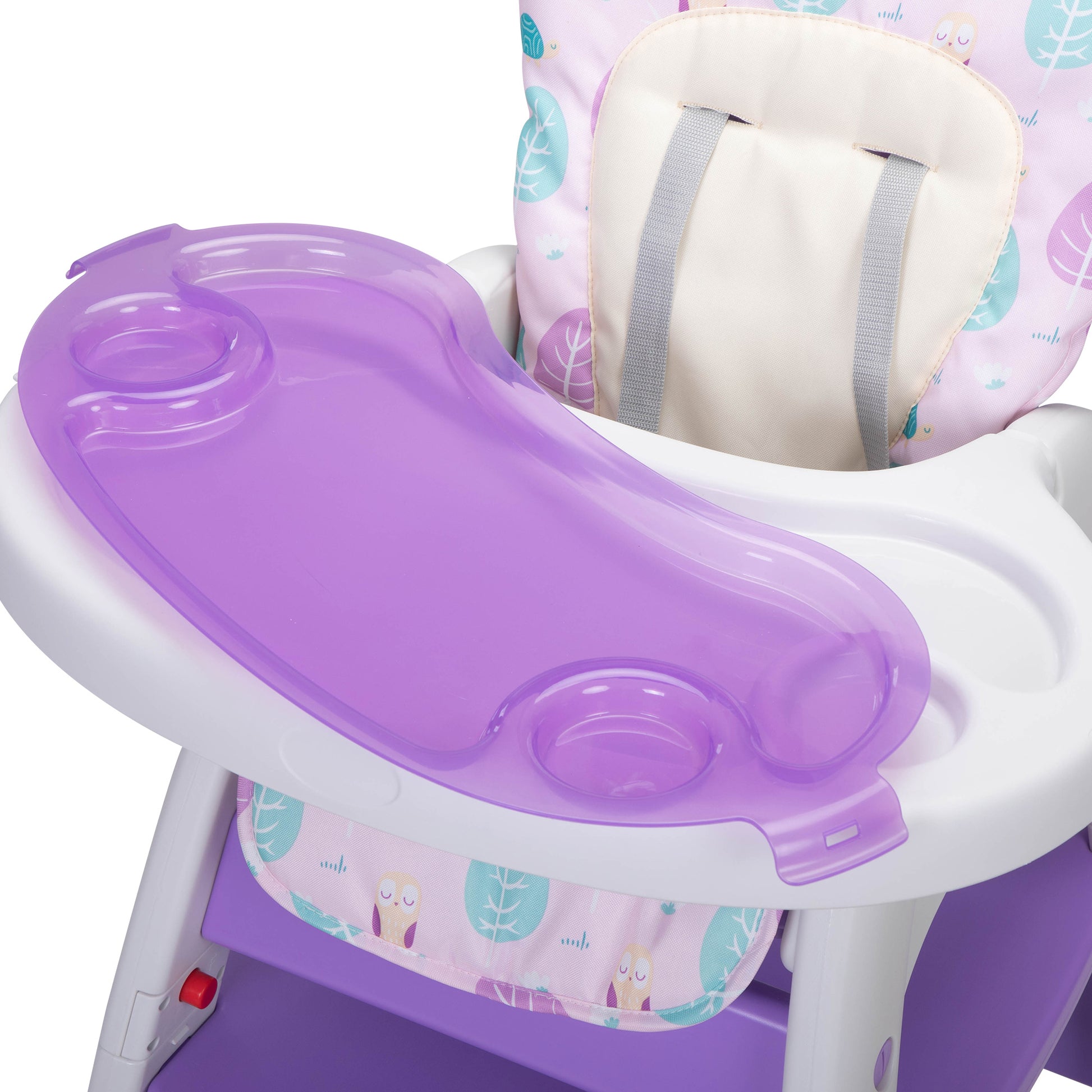 Convertible High Chair For Babies, Booster Seat With Safety Belt Feeding Tray, Toddler Chair And Table Set, Purple And White Purple Polypropylene