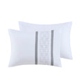 8 Piece Embroidered Comforter Set White Polyester