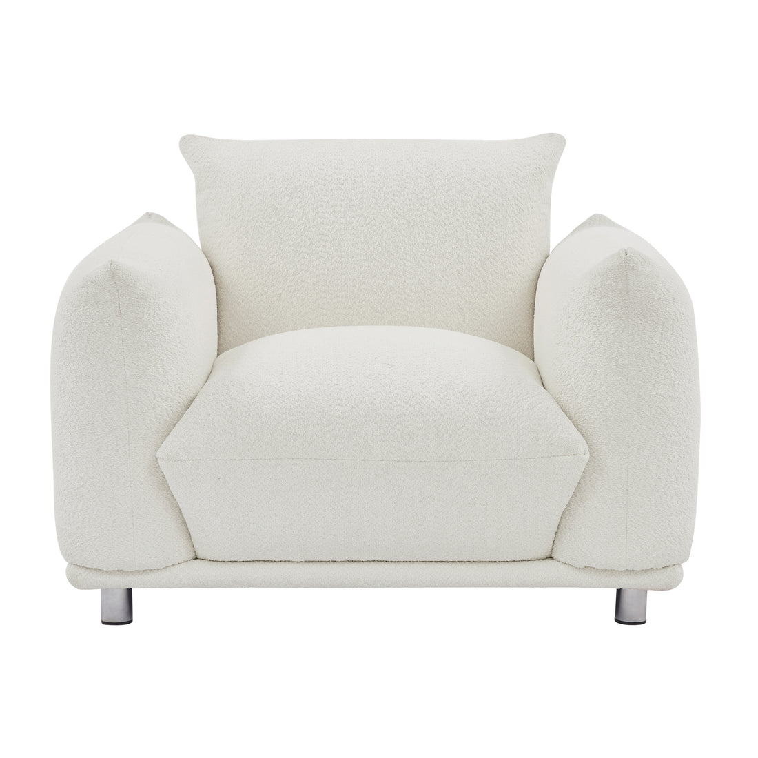 Sherpa Accent Chair Single Sofa 42"W Accent Chair For Bedroom Living Room Apartment, White White Contemporary Foam Fabric 1 Seat