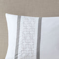 8 Piece Embroidered Comforter Set White Polyester