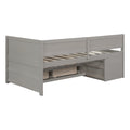 Twin Size Daybed With Drawers And Shelves, Gray Gray Solid Wood