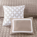 8 Piece Comforter And Quilt Set Collection Taupe Polyester