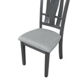 6 Piece Dining Set With Bench, Gray Gray Rubber Wood