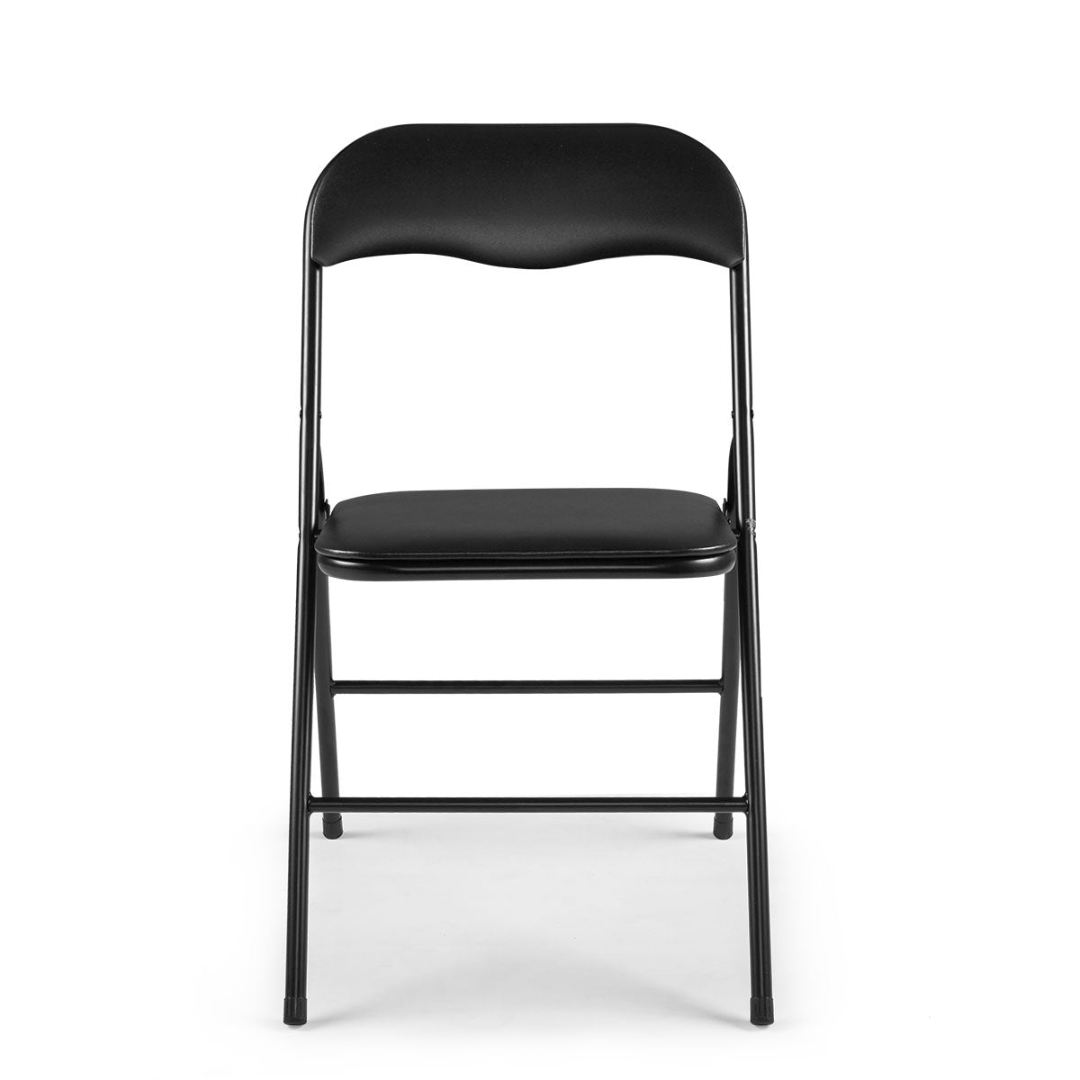 Plastic Folding Chair, Party Chairs 6 Pack, Stackable Indoor Outdoor Chair 300 Lbs Capacity, For Wedding Backyard Events Meeting House Festivals Dinner, Black Black Steel