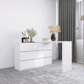 Extended Desktop 6 Drawers Chest Of Drawer Without Handle White Color Vanity White White Bedroom Modern Melamine Engineered Wood