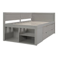 Twin Size Daybed With Drawers And Shelves, Gray Gray Solid Wood