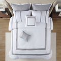 8 Piece Embroidered Comforter Set White Polyester