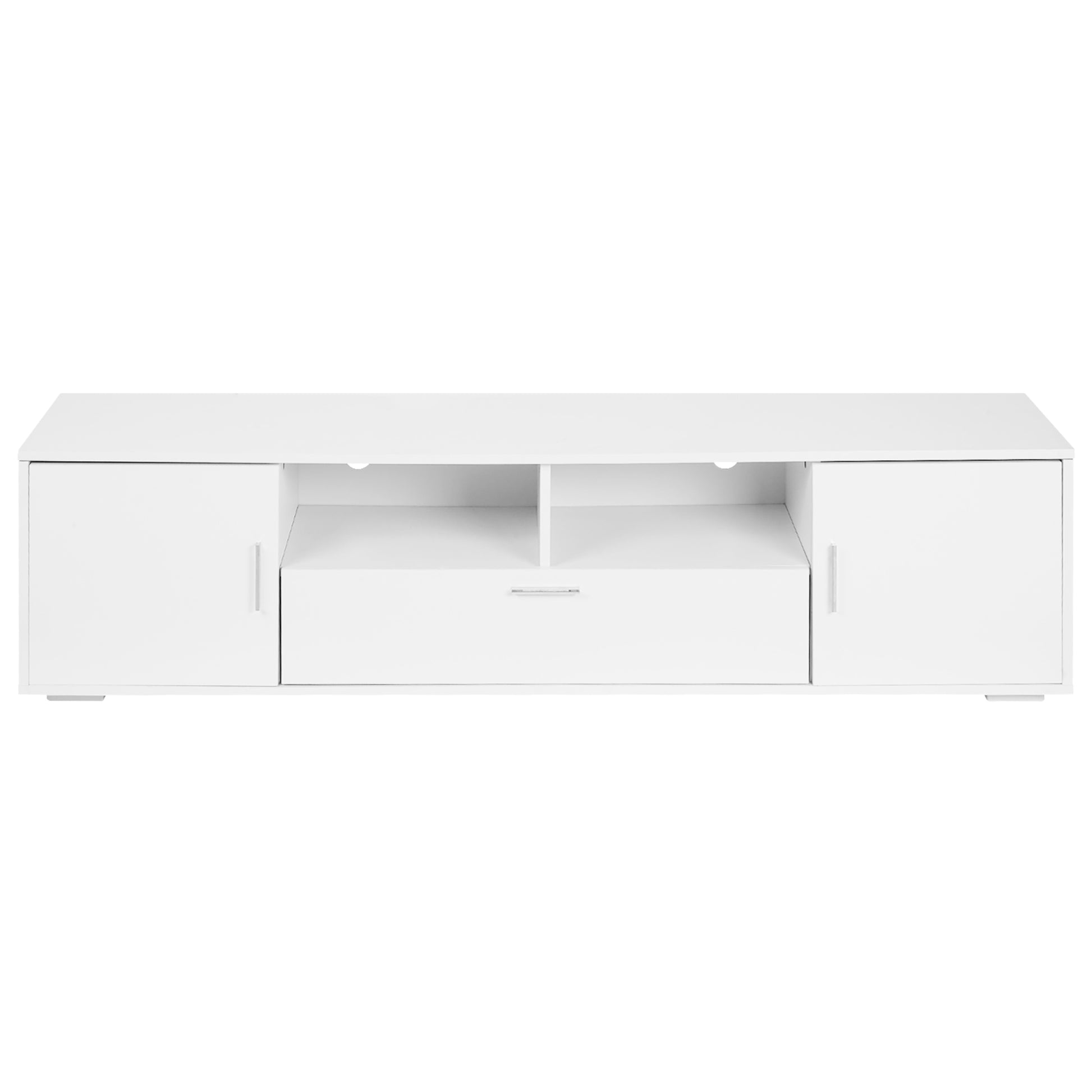 Modern Tv Stand With Led Lights Entertainment Center Tv Cabinet With Storage For Up To 75 Inch For Gaming Living Room Bedroom White Particle Board