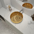 Ceramic Circular Vessel Bathroom Sink Art Sink Baa0014012Kk Golden Bathroom Ceramic