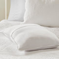 3 Piece Reversible Soped Edge Quilt Set White Microfiber