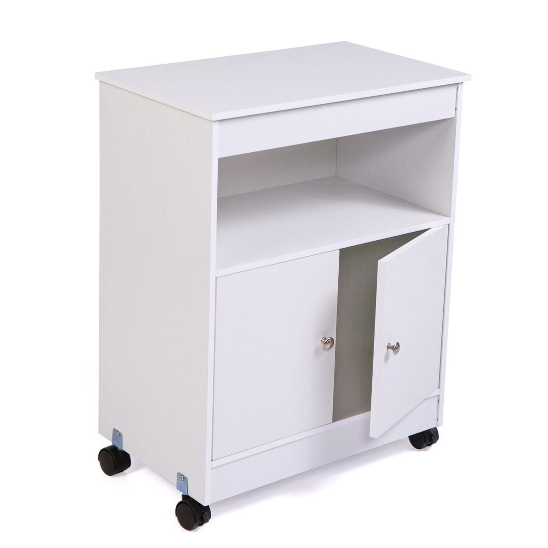 Wood Kitchen Microwave Cabinet Cart with 4