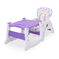 Convertible High Chair For Babies, Booster Seat With Safety Belt Feeding Tray, Toddler Chair And Table Set, Purple And White Purple Polypropylene