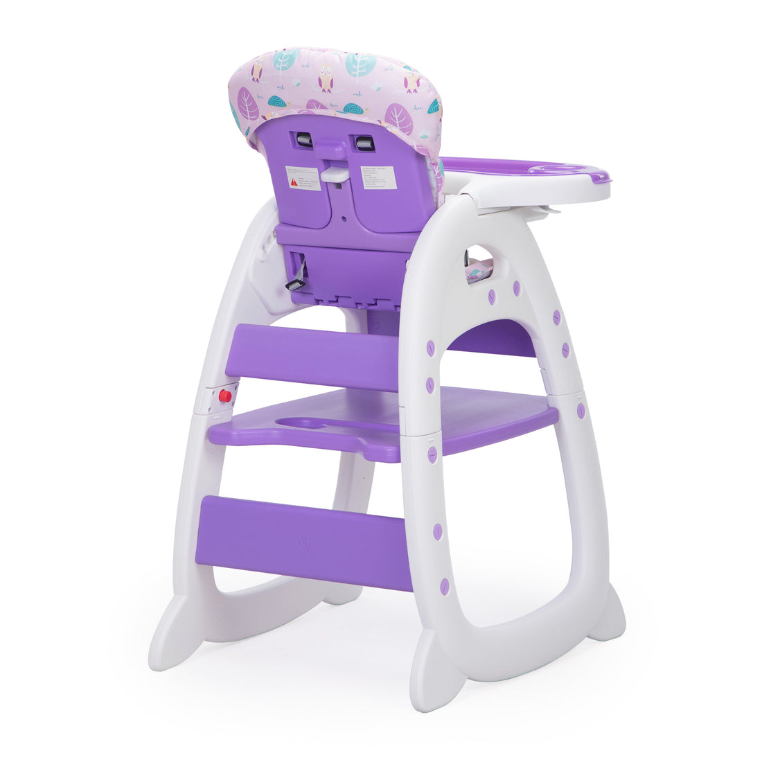 Convertible High Chair For Babies, Booster Seat With Safety Belt Feeding Tray, Toddler Chair And Table Set, Purple And White Purple Polypropylene