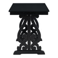 5 Piece Retro Dining Set, Rectangular Wooden Dining Table And 4 Upholstered Chairs For Dining Room And Kitchen Black Black Solid Wood Mdf