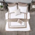 8 Piece Comforter And Quilt Set Collection Taupe Polyester