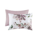 Floral Comforter Set With Bed Sheets Mauve Polyester