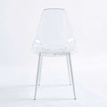 Dining Chair,Set Of 4,Metal Leg,Plastic Seat Antique White Iron Plastic