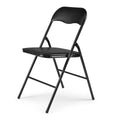 Plastic Folding Chair, Party Chairs 6 Pack, Stackable Indoor Outdoor Chair 300 Lbs Capacity, For Wedding Backyard Events Meeting House Festivals Dinner, Black Black Steel