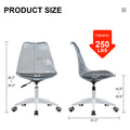 Smoke Gray Modern Home Office Desk And Chair, Adjustable 360 Rotating Chair Engineering Plastic Armless Rotating Computer Chair, Suitable For Living Rooms, Bedrooms, And Offices Grey Plastic