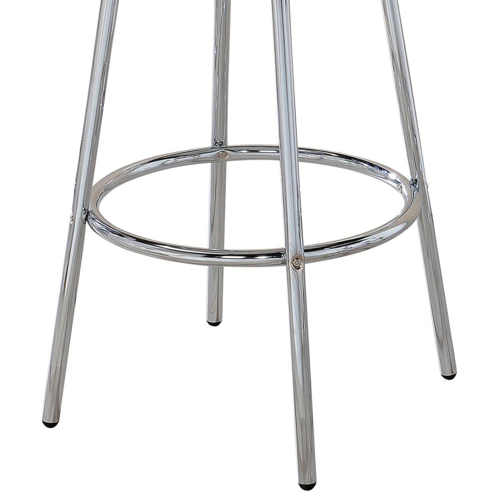 Werner Glossy White and Chrome Round Bar Table white-dining