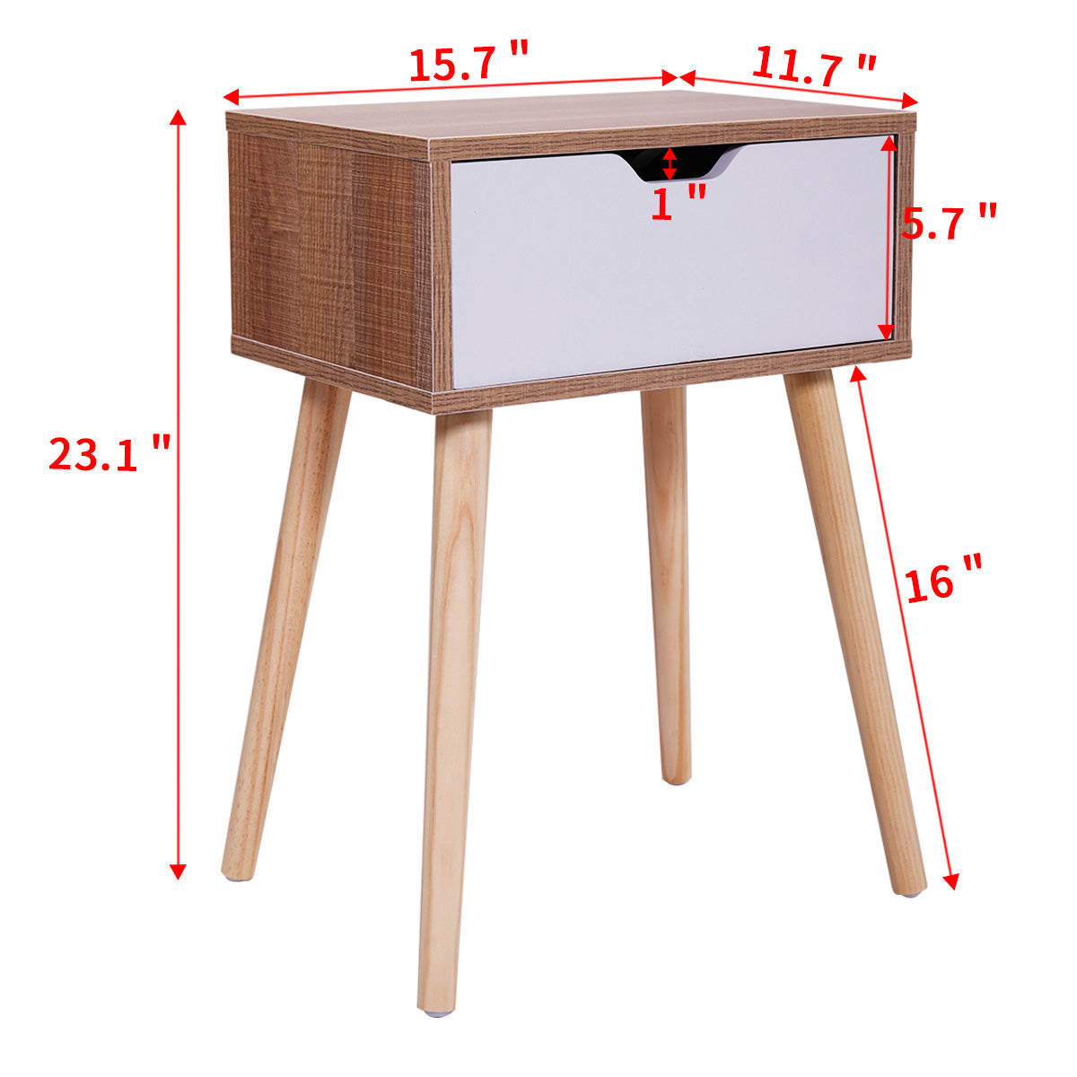 Set Of 2 Nightstand, Modern End Table With Drawer, Wooden Side Table For Living Room And Bedroom, Home Furniture, Natural Natural Mdf