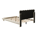 Full Size Velvet Platform Bed With Led Frame, Thick & Soft Fabric And Button Tufted Design Headboard, Beige Beige Velvet