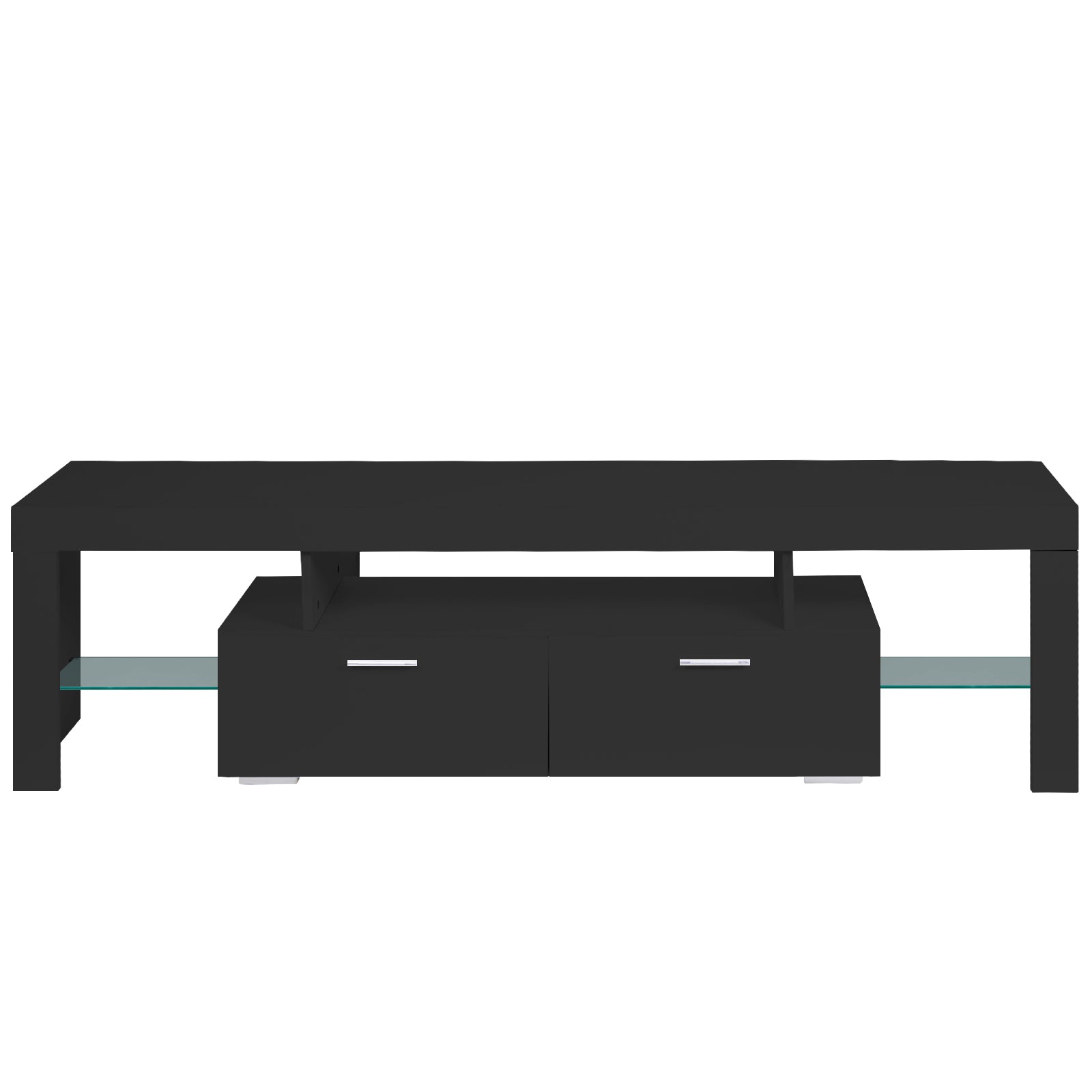 Led Tv Stand Modern Tv Stand With Storage Entertainment Center With Drawer Tv Cabinet For Up To 75 Inch For Gaming Living Room Bedroom Black Particle Board