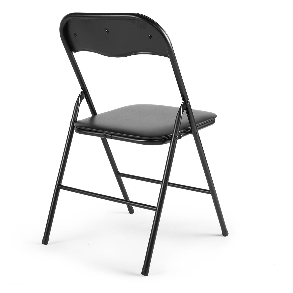 Plastic Folding Chair, Party Chairs 6 Pack, Stackable Indoor Outdoor Chair 300 Lbs Capacity, For Wedding Backyard Events Meeting House Festivals Dinner, Black Black Steel