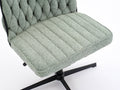 Armless Office Desk Chair No Wheels, Green Green Foam Polyester Blend